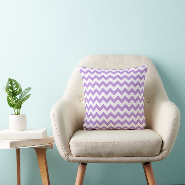 Elegant Paars Chevron Gestreept Patroon Kussen (Stoel)