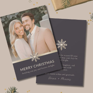 Elegant Paar's Christmas Flat Kaart