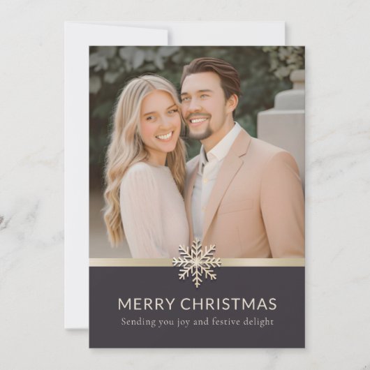 Elegant Paar's Christmas Flat Kaart (Voorkant)