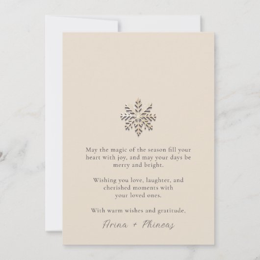 Elegant Paar's Christmas Flat Kaart (Achterkant)