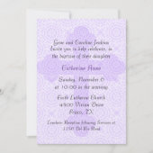 Elegant Paars Cross Custom Baptisme Invitation Kaart (Voorkant)