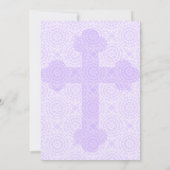 Elegant Paars Cross Custom Baptisme Invitation Kaart (Achterkant)