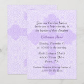 Elegant Paars Cross Custom Baptisme Invitation Kaart (Voorkant / Achterkant)