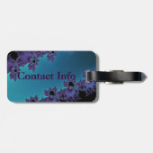 Elegant Paars Cyaan Fractal Collectie Bagagelabel (Achterkant horizontaal)