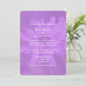 Elegant, paars dagbloem bruiloft kaart (Staand voorkant)