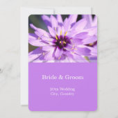 Elegant, paars dagbloem bruiloft kaart (Achterkant)