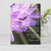 Elegant,  paars dagenbloem, bruiloft kaart (Staand voorkant)