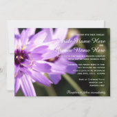 Elegant,  paars dagenbloem, bruiloft kaart (Voorkant)