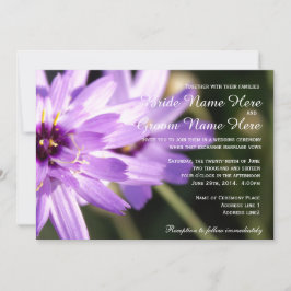 Elegant,  paars dagenbloem, bruiloft kaart