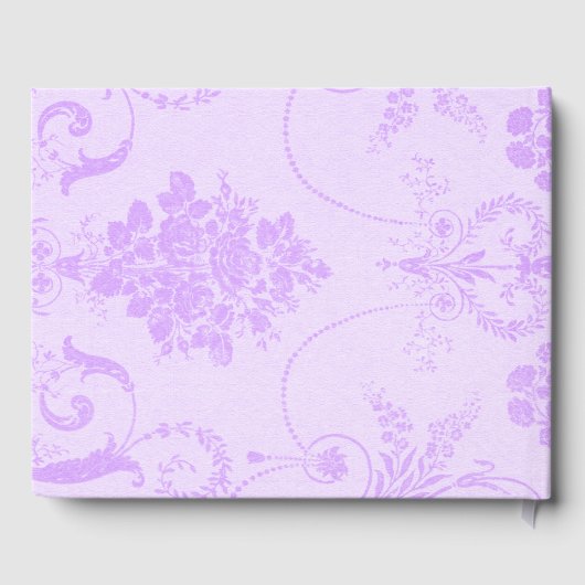 Elegant Paars Damask Boho Wedding Gastenboek (Achterkant)