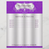 Elegant Paars Damask Swirl Flyer (Voorkant)