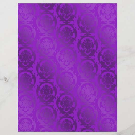 Elegant Paars Damask Swirl Flyer (Achterkant)