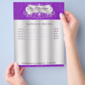 Elegant Paars Damask Swirl Flyer (Hand)