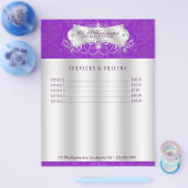 Elegant Paars Damask Swirl Flyer (Enkel)