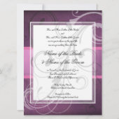 Elegant Paars Damask Swirls Grunge Effect Kaart (Achterkant)