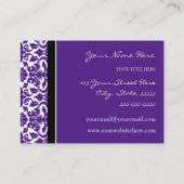 Elegant Paars Damask Visitekaartjes (Achterkant)