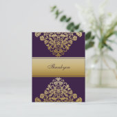 Elegant paars Dank je kaarten (Staand voorkant)