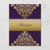 Elegant paars Dank je kaarten (Voorkant)