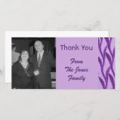 elegant paars Dank u Bedankkaart (Voorkant / Achterkant)