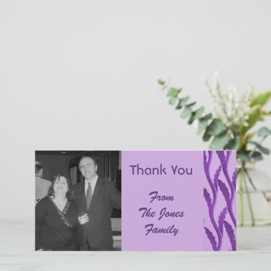 elegant paars Dank u Bedankkaart (Staand voorkant)