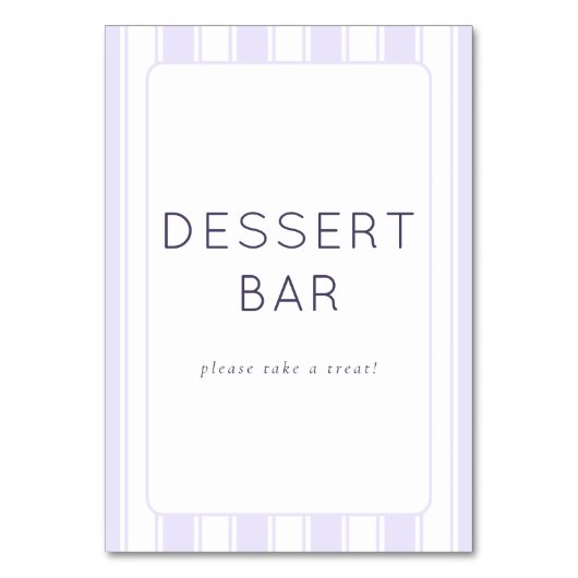 Elegant Paars Dessertbar Bord Kaart (Voorkant)