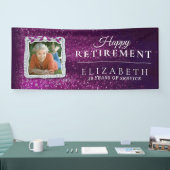 Elegant Paars Diamond Lijst Retirement Party Spandoek (Beurs)