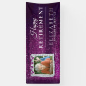 Elegant Paars Diamond Lijst Retirement Party Spandoek (Verticaal)