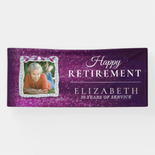 Elegant Paars Diamond Lijst Retirement Party Spandoek