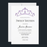 Elegant Paars Diamond Tiara Sweet 16 Invite Kaart<br><div class="desc">Elegant Paars Diamond Tiara Sweet 16 Invite Zie bijbehorend collectie in de Niche en Nest Store op Zazzle</div>