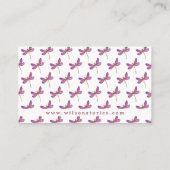 Elegant Paars Dragonfly Patroon Visitekaartje (Achterkant)