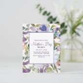 Elegant Paars Dusty Blue Floral Moederdag Kaart (Staand voorkant)