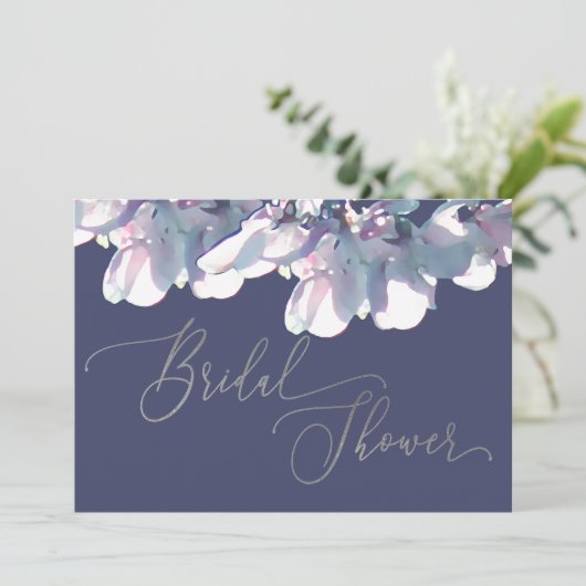 Elegant Paars Dusty Blue Silver Vrijgezellenfeest Kaart (Staand voorkant)