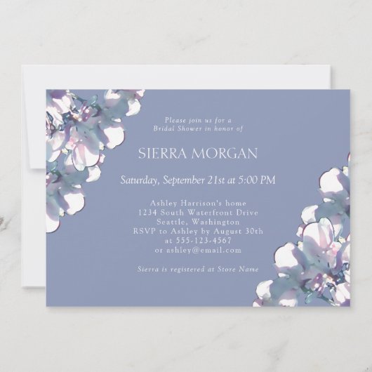 Elegant Paars Dusty Blue Silver Vrijgezellenfeest Kaart (Achterkant)