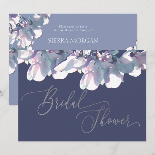 Elegant Paars Dusty Blue Silver Vrijgezellenfeest Kaart (Voorkant / Achterkant)