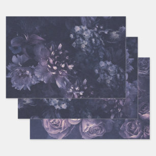 Elegant Paars Dutch Floral Inpakpapier Vel