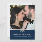 Elegant Paar's Eerste Kerstmis Fotokaart Feestdagenkaart (Voorkant)