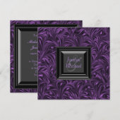 Elegant Paars en Black Wedding Kaart (Voorkant / Achterkant)