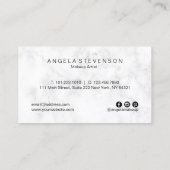 Elegant paars en blauw glitter lippen witte marmer visitekaartje (Achterkant)