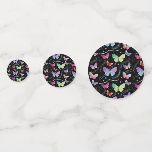 Elegant Paars en blauw, heldere vlinders Confetti (Voorkanten)