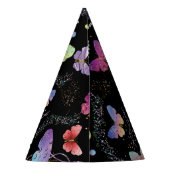 Elegant Paars en blauw, heldere vlinders Feesthoedjes (Achterkant)