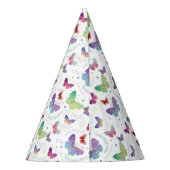 Elegant Paars en blauw, heldere vlinders Feesthoedjes (Achterkant)