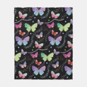 Elegant Paars en blauw, heldere vlinders Fleece Deken (Voorkant)
