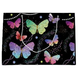 Elegant Paars en blauw, heldere vlinders Groot Cadeauzakje