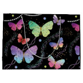 Elegant Paars en blauw, heldere vlinders Groot Cadeauzakje (Achterkant)