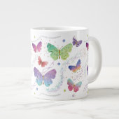 Elegant Paars en blauw, heldere vlinders Grote Koffiekop (Voorkant rechts)