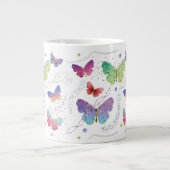 Elegant Paars en blauw, heldere vlinders Grote Koffiekop (Voorkant)