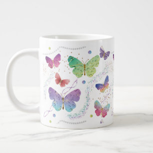 Elegant Paars en blauw, heldere vlinders Grote Koffiekop