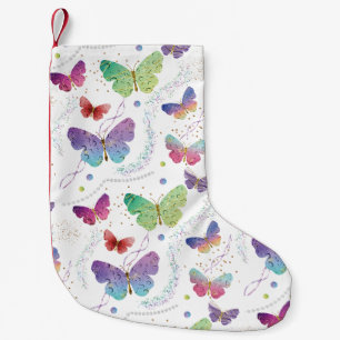 Elegant Paars en blauw, heldere vlinders Kleine Kerstsok