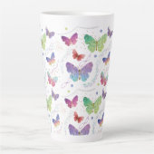 Elegant Paars en blauw, heldere vlinders Latte Mok (Voorkant)