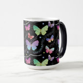 Elegant Paars en blauw, heldere vlinders Magische Mok (Voorkant rechts)